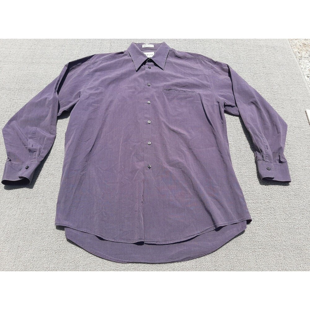 Alfani Men’s Size 16 32-33  Long sleeve Button-Down Purple Dress Shirt *stain